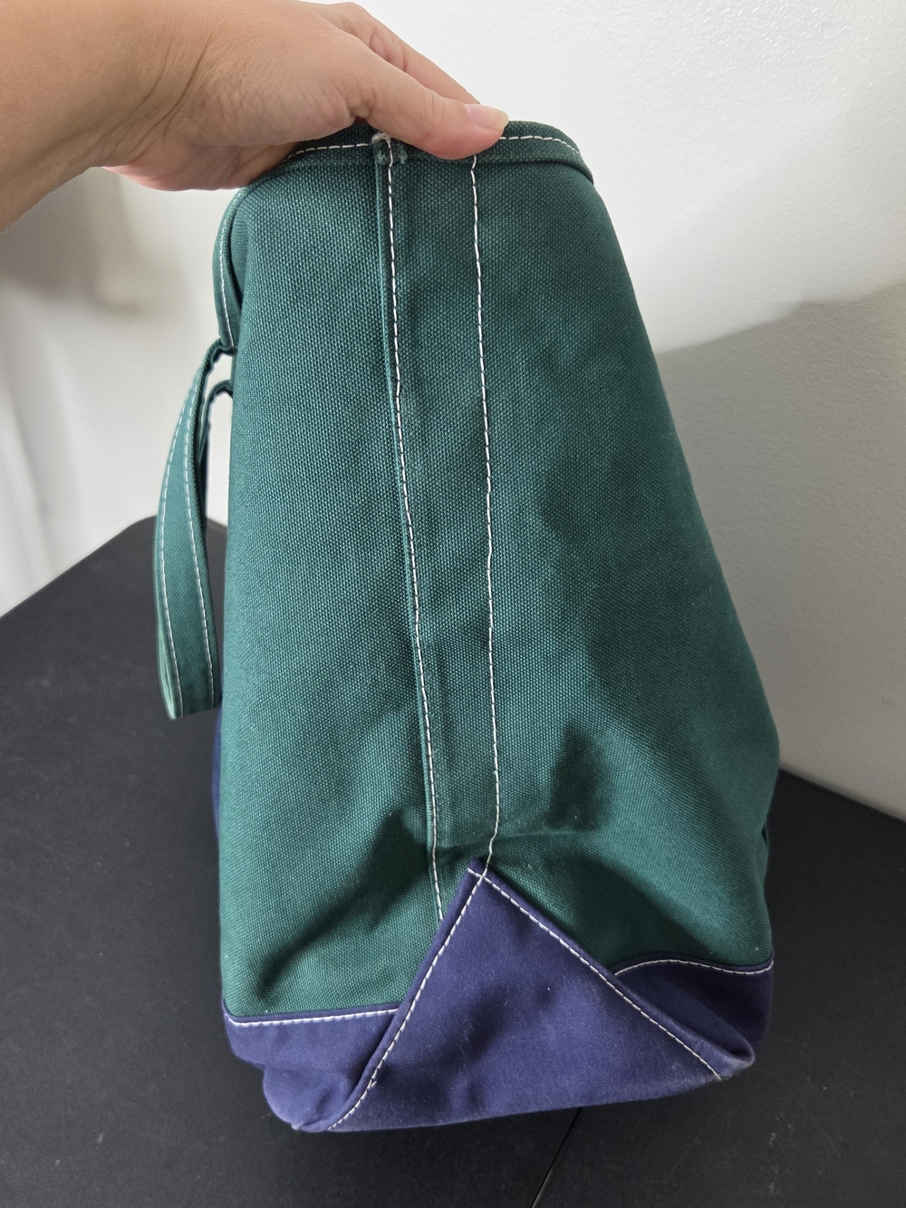 Rare Vintage L.L. Bean XL Boat & Tote Green/Blue Heavy Canvas Made In U.S.A. - Picture 7 of 12